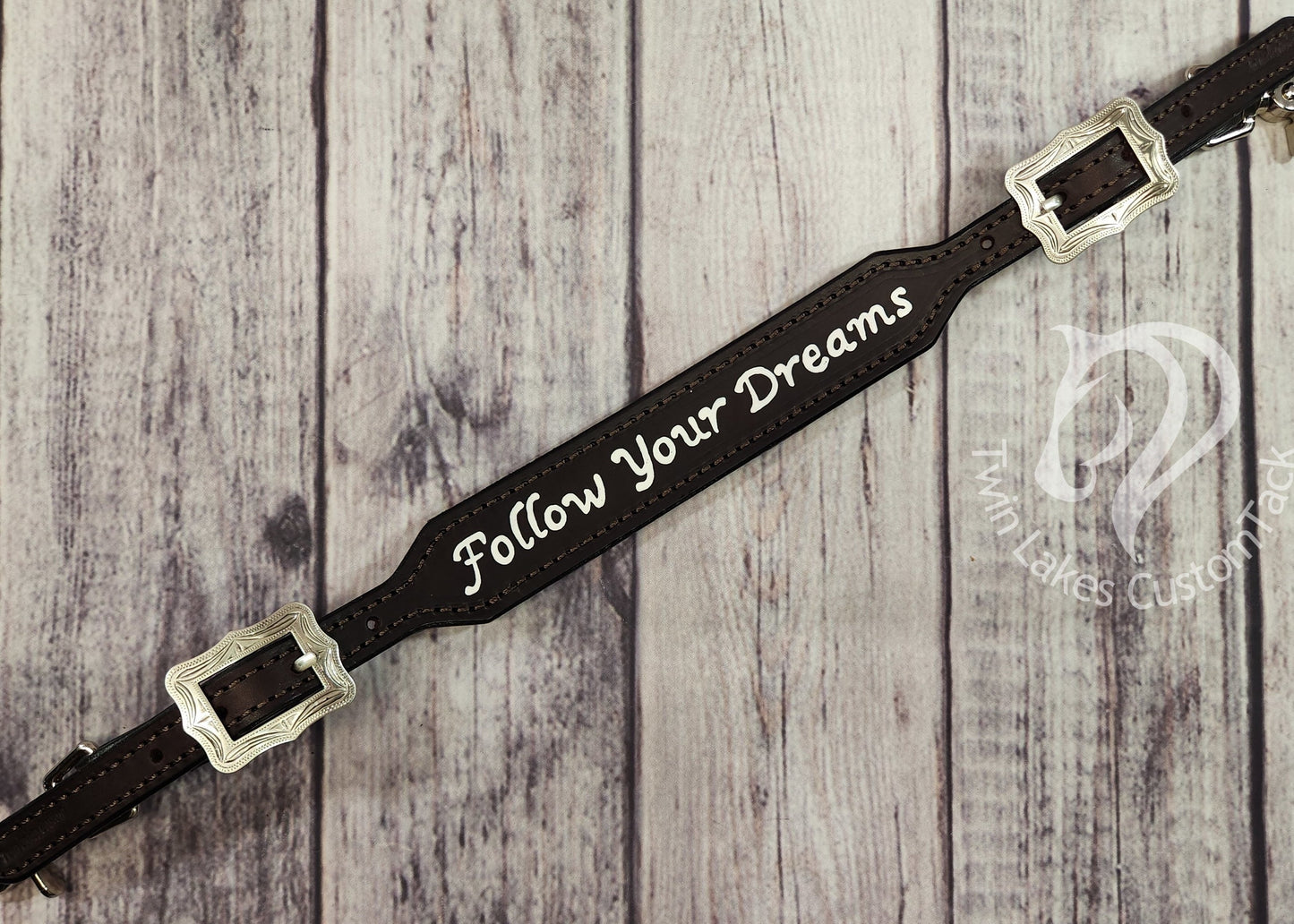 Wither Strap- Follow your Dreams on Chocolate Leather