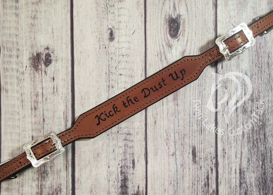 Wither Strap- Kick the Dust Up on Medium Brown Leather