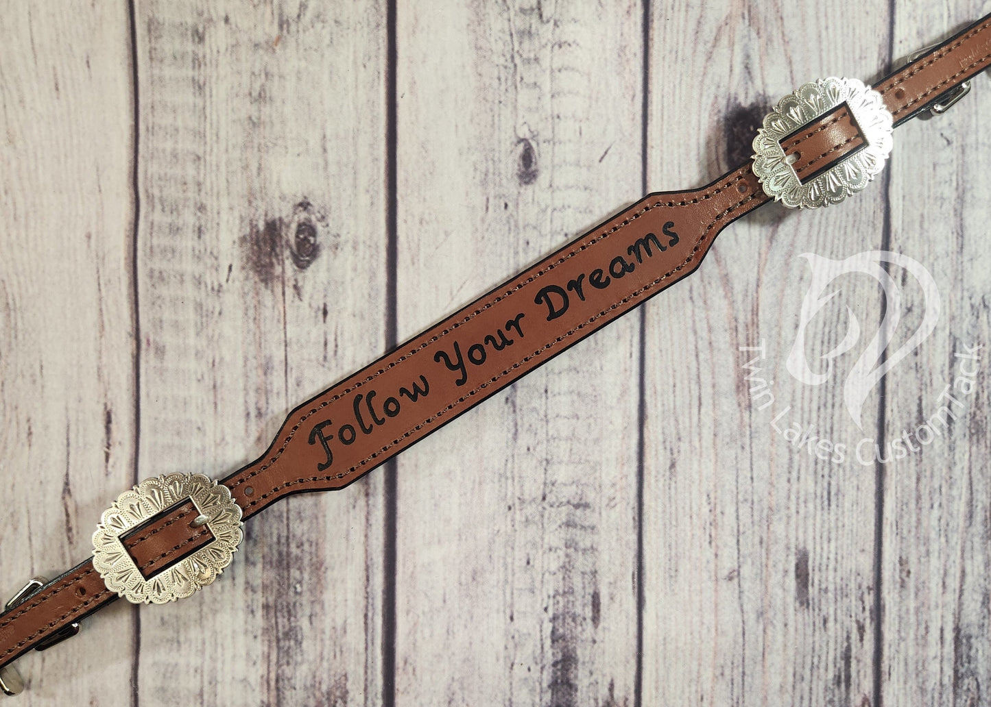 Wither Strap- Follow Your Dreams on Medium Brown Leather